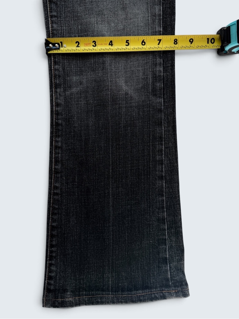 7 For All Mankind Vintage Low Rise Bootcut Jeans 28 Black Wash Y2K - Picture 13 of 16